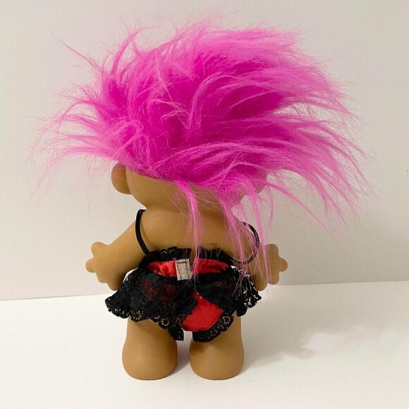 Vintage Russ Troll Doll Red Hot With Lingerie 7 Inch Tall Toy Stains - Picture 9 of 16